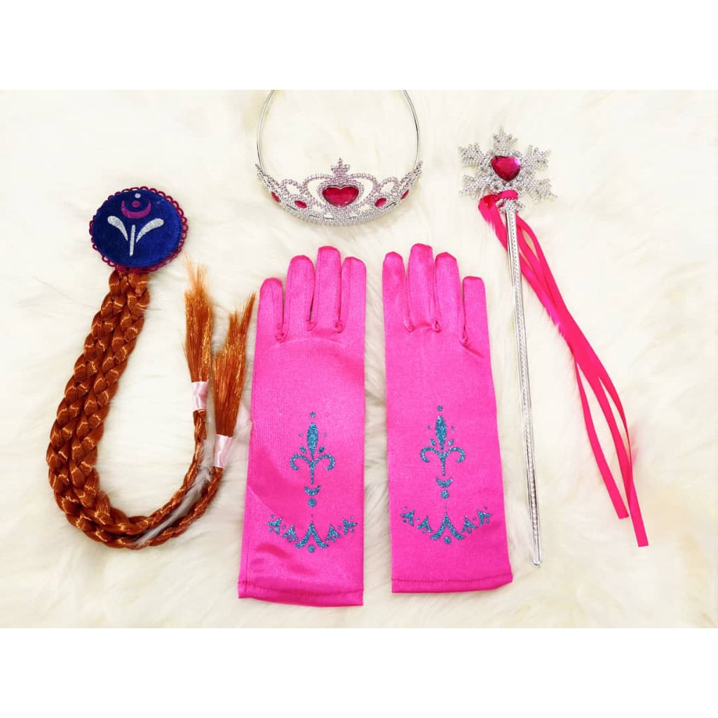 4 Pcs Party Set Full Accessories Kids Cosplay Frozen Elsa Costume Event Party Halloween