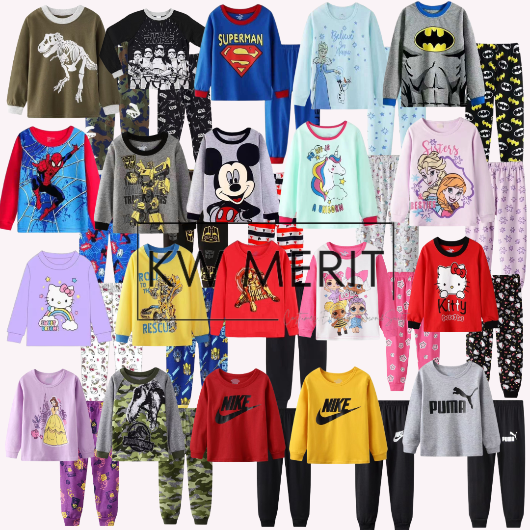 Kids cotton pajamas long-sleeved shirt + long-sleeved pants (Pt. 1)