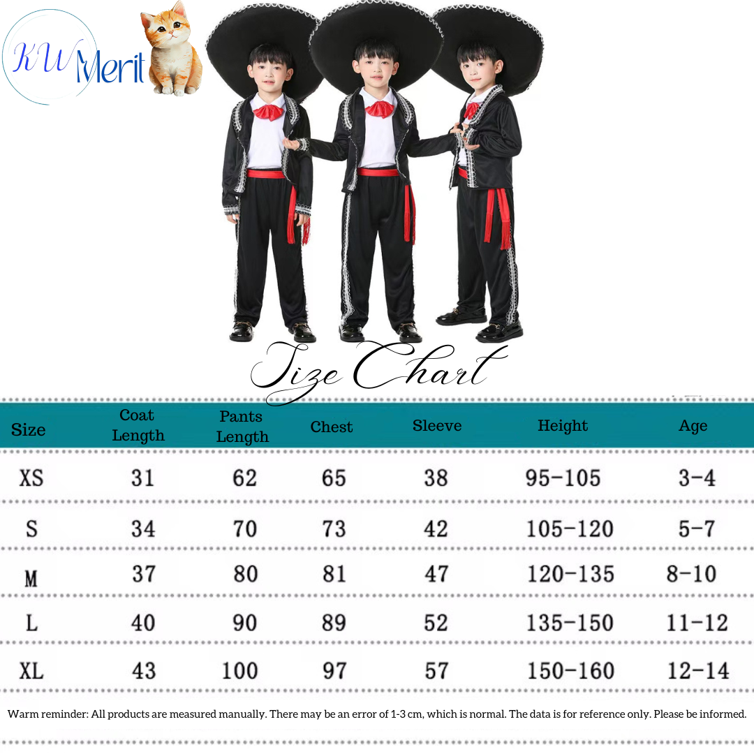 [KW Merit] International Costume Mexico Boy Girl Spain Dress Colour Kids Cosplay Event Party Halloween Theme