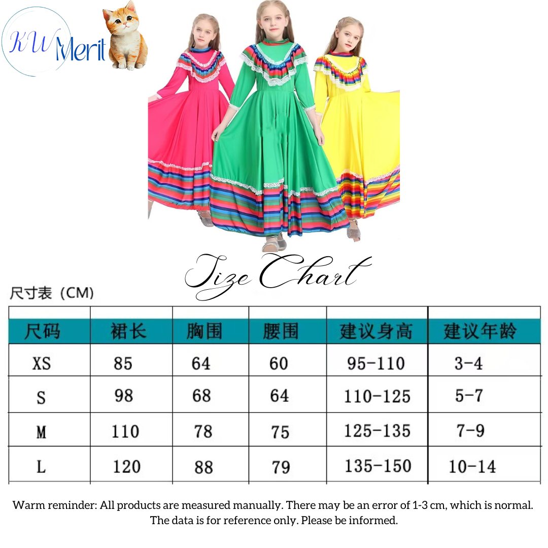 [KW Merit] International Costume Mexico Boy Girl Spain Dress Colour Kids Cosplay Event Party Halloween Theme