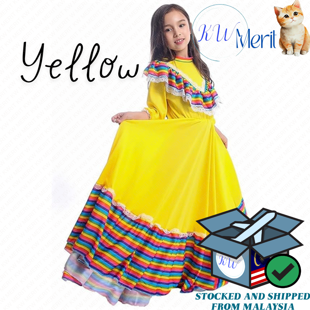 [KW Merit] International Costume Mexico Boy Girl Spain Dress Colour Kids Cosplay Event Party Halloween Theme