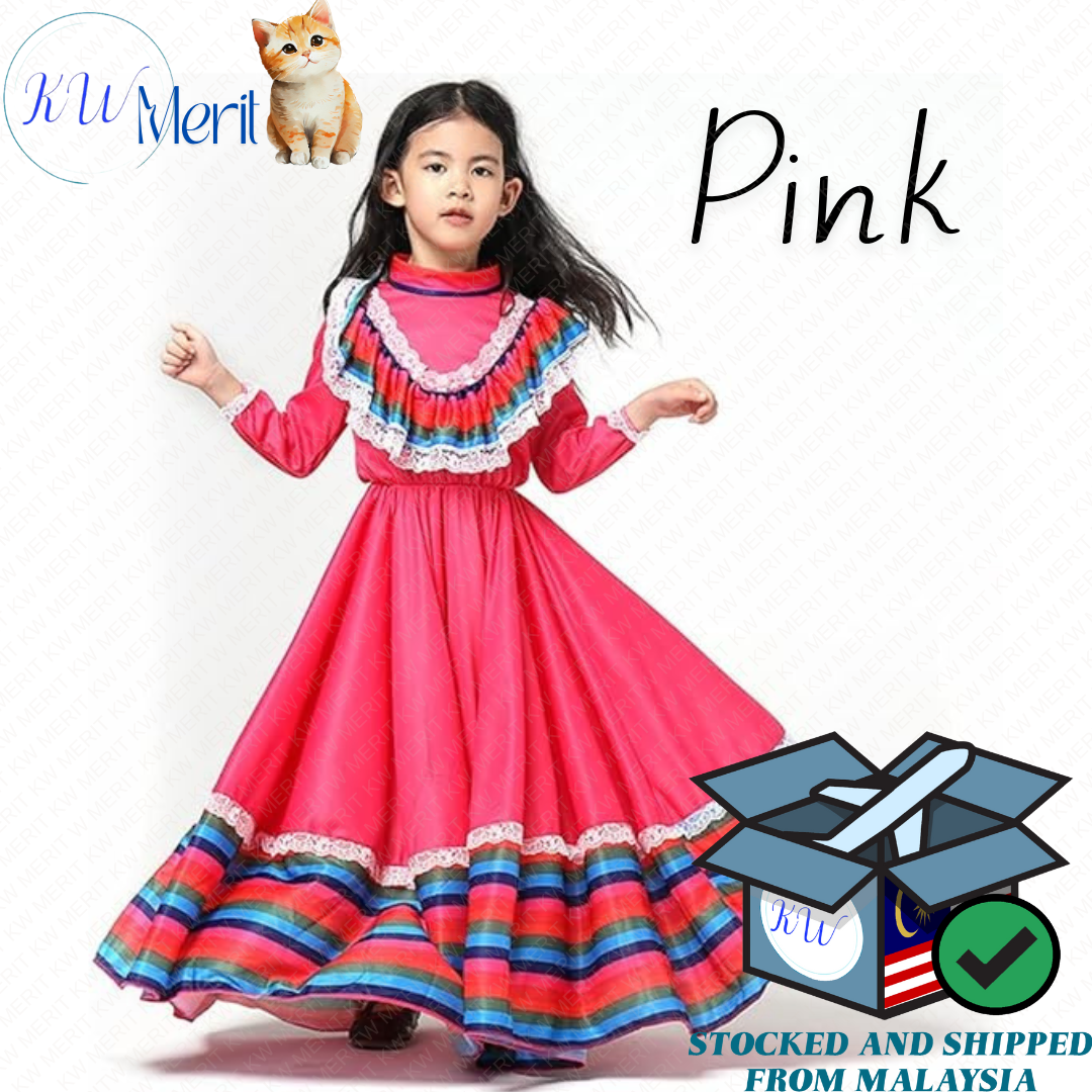 [KW Merit] International Costume Mexico Boy Girl Spain Dress Colour Kids Cosplay Event Party Halloween Theme