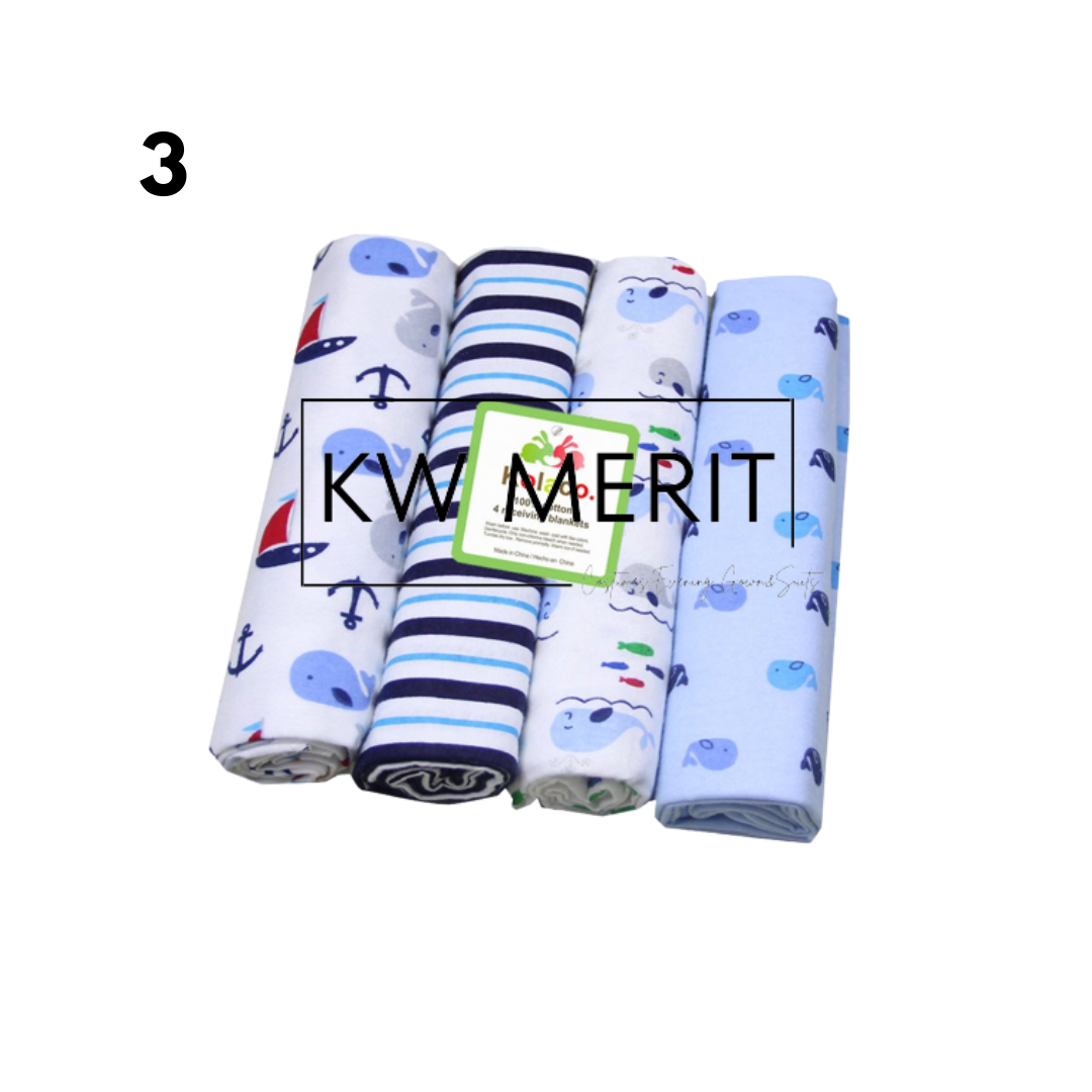 [Kiddiony] Baby Receiving Blanket 4pcs Set (Big)