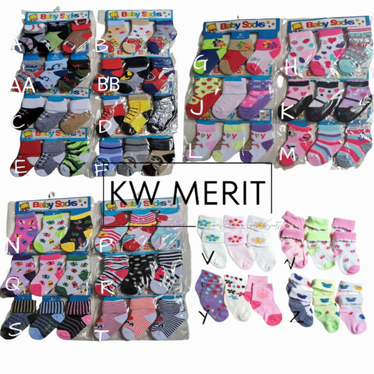 [Kiddiony] 3pcs Baby Girl Stocking Set (0-12mths)