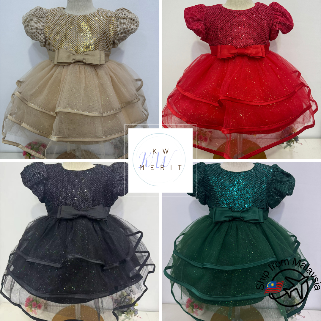 Dress New Baby Girl Birthday Flower Girl Wedding Dress Gaun Budak Perempuan