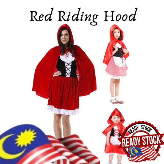 Red Riding Hood Baby Kids Adults Halloween Costume Cosplay Party Event Annual Dinner
