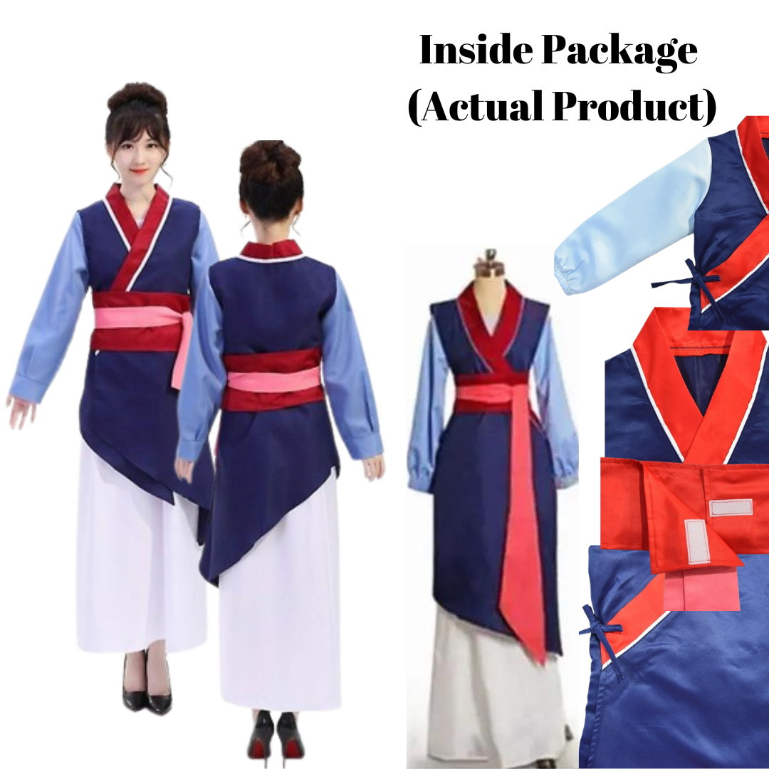 Childrens Kids & Adult Warrior Mulan Chinese Qipao Dress Halloween Costume Cosplay Ancient Oriental Girl