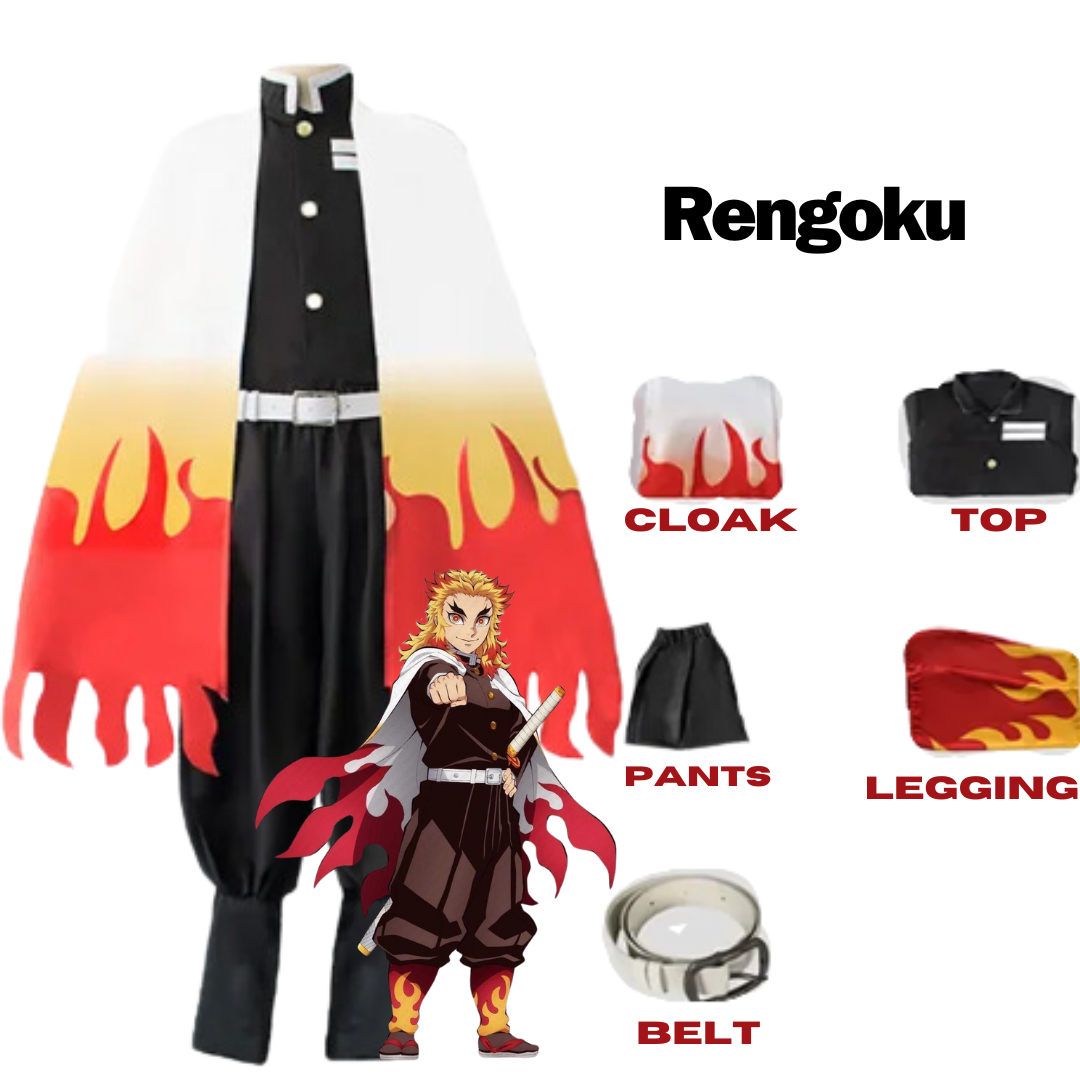 Malaysia Ready Stock Budak Cosplay costume Clothes Anime Demon Slayer Cosplay dress Tanjirou/Nezuko/Kyoujurou suit Party Event