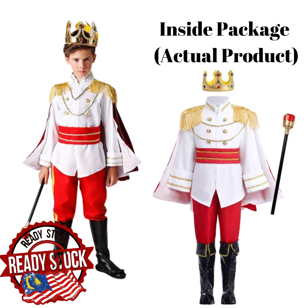 Prince Charming Costume Medieval Royal Prince King Outfit Costumes for Toddler Kids Boys Halloween Dress Up Pretend Play