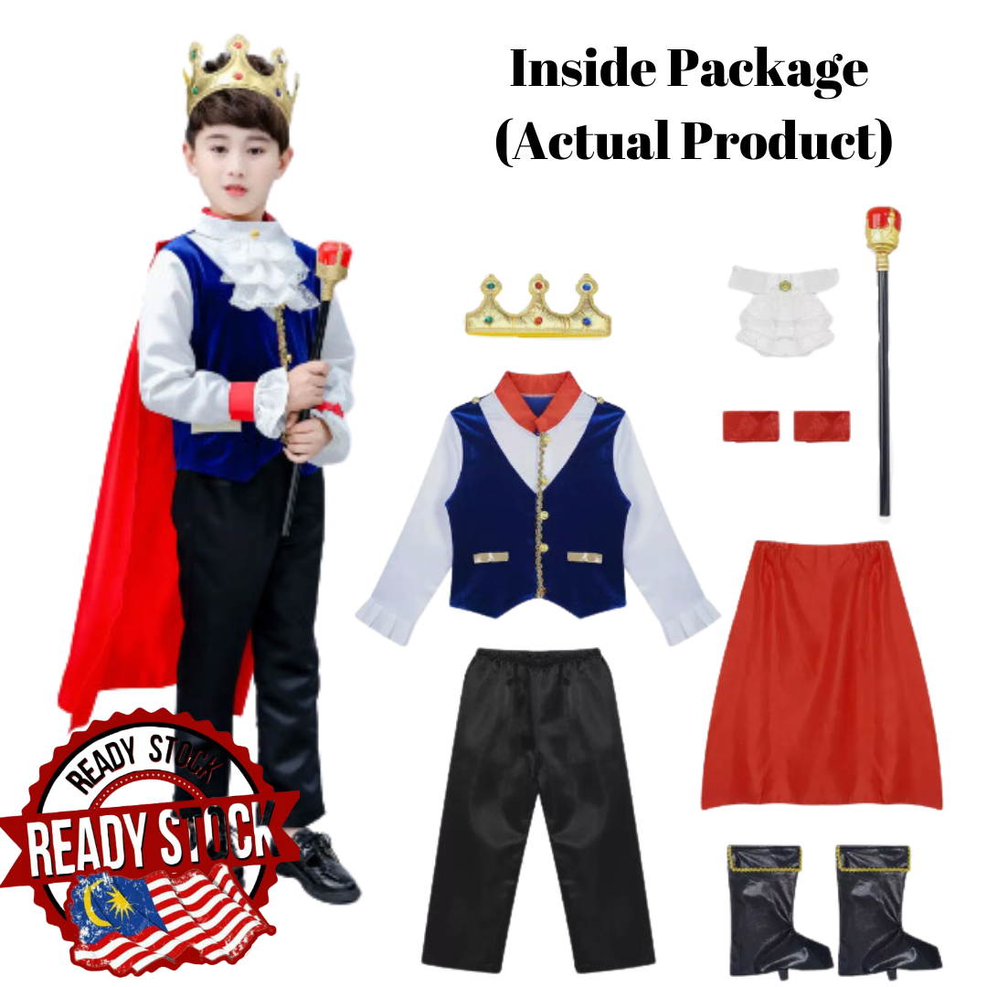 Prince Charming Costume Medieval Royal Prince King Outfit Costumes for Toddler Kids Boys Halloween Dress Up Pretend Play