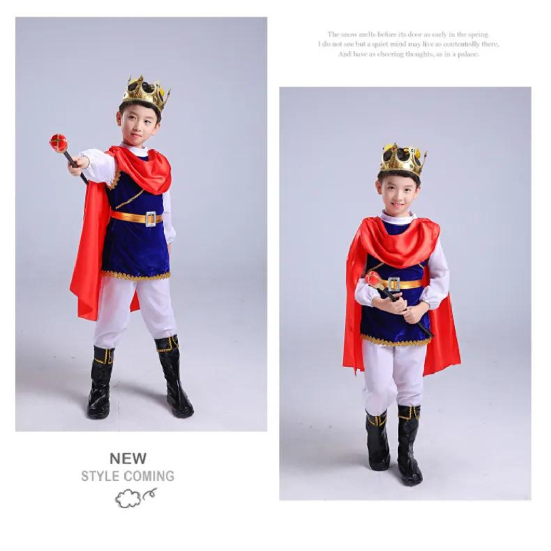 Prince Charming Costume Medieval Royal Prince King Outfit Costumes for Toddler Kids Boys Halloween Dress Up Pretend Play