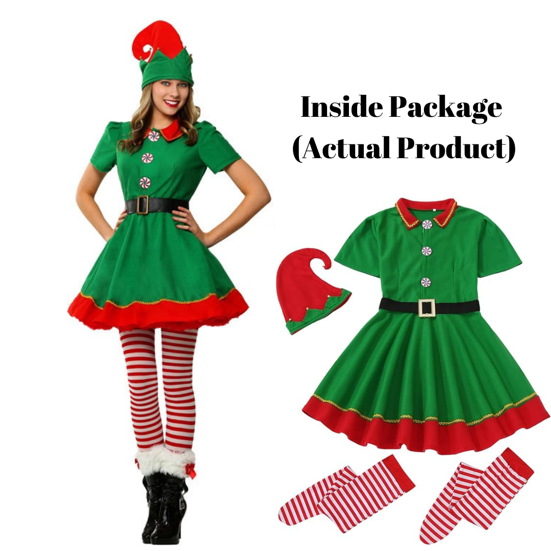 Christmas Costume Cosplay Adult & Kids Costume Elf Event Party Holiday Festival