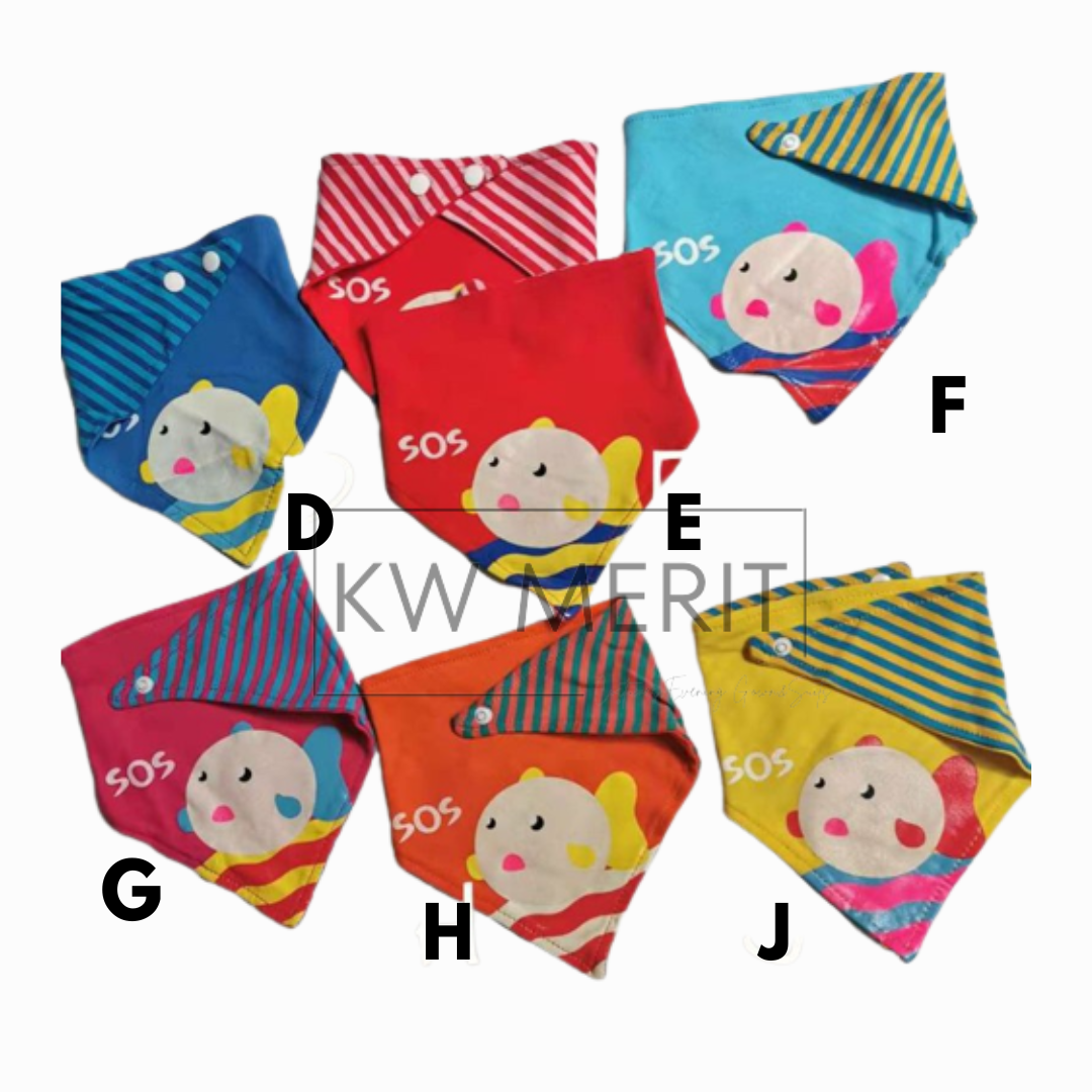 [Kiddiony] Baby Bib 2 colour triangular