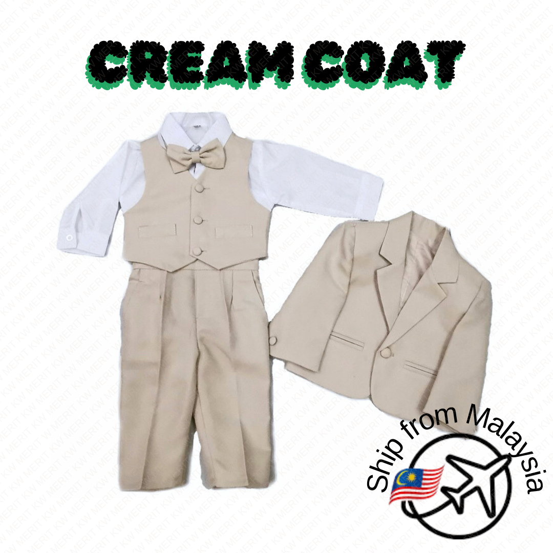 Kids Baby Wedding Suit 5PCS Set Baby Boys 1 Year Birthday Kids Luxurious Photograph Suit Child Performance Party Show