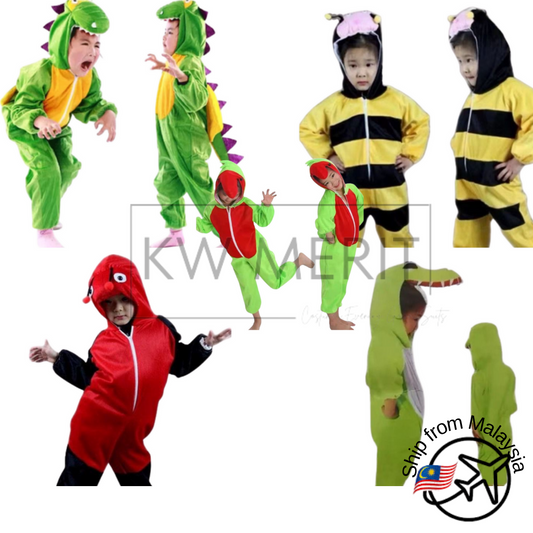 Kids Costumes Animals [Dino,Parrot,Bee,Ladybird,Croc.Tortoise] (2y - 7y)
