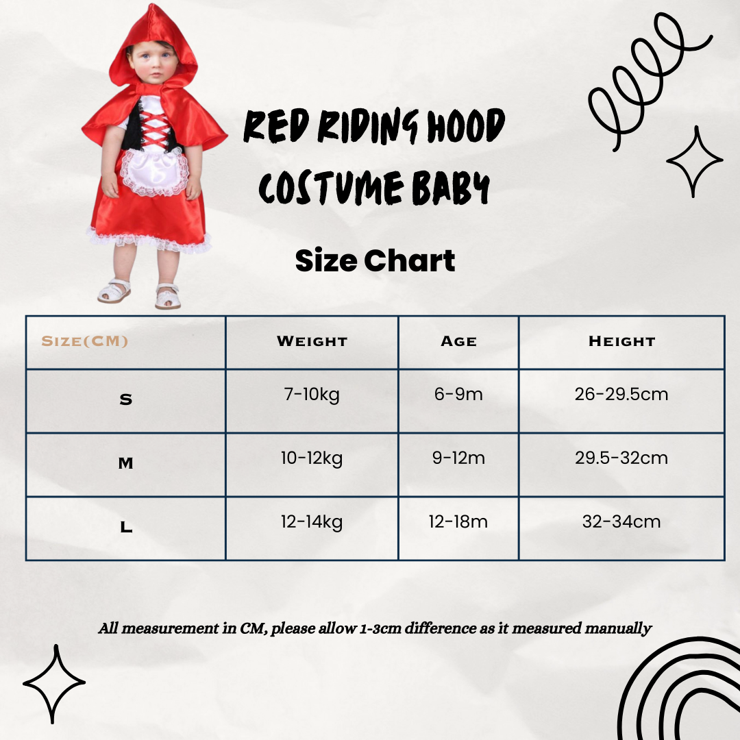 Red Riding Hood Baby Kids Adults Halloween Costume Cosplay Party Event Annual Dinner