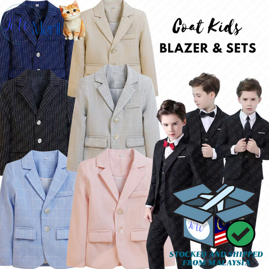 Kids Blazer (90-170) Budak (1-15 Y) Blazer 1-15 Years Old Boy Leisure Blazer Formal Casual