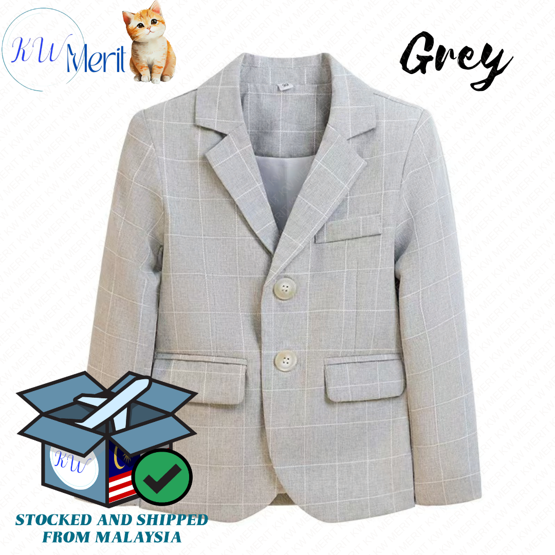 Kids Blazer (90-170) Budak (1-15 Y) Blazer 1-15 Years Old Boy Leisure Blazer Formal Casual