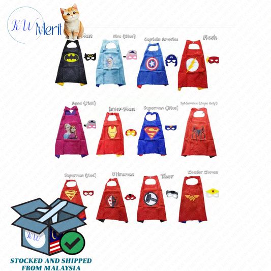 Super Hero Cape with Mask (Kids Party)