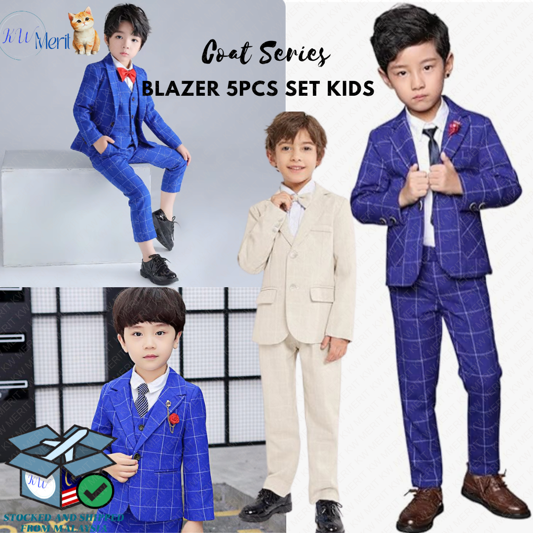 Kids Baby Suit Boys Blazer Pants Attire Outfit Set Children's Formal Wedding Birthday Dresswear Sets Toddler Suits 2-14Y