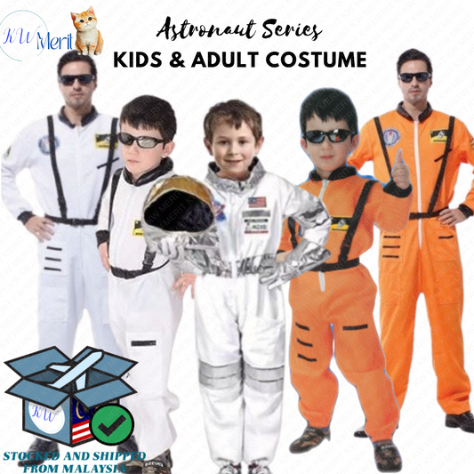 Kids & Adult Astronaut Costume Cosplay Event Party Halloween Occupation Career Kerjaya Angkasawan Appollo