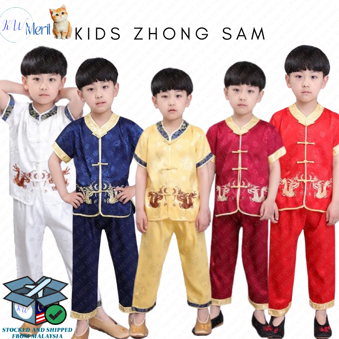 Kids Chinese Style Tang Suit Boy Pants Children Red Hanfu Zhongsam Dress Oriental Traditional Outfit cosplay costume