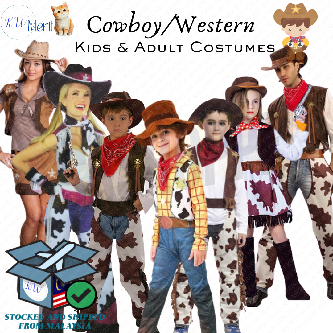 Western Cowboy Toystory Costume Cosplay Cartoon Toddler Cowboy Costume Halloween Birthday西方牛仔 Malaysia Ready Stock