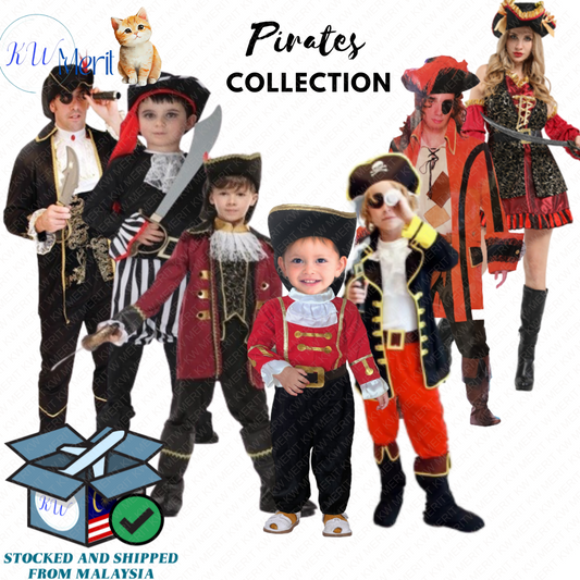 Costume Halloween Pirate Cosplay Unisex Event Party Kids & Adults