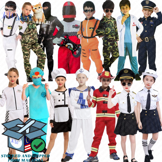 Kids Occupation Costumes Baju Cita-cita Budak[Doctor,Surgeon,Astronaut,Fireman,Police,Soldier,Racer,Chef,SWAT]