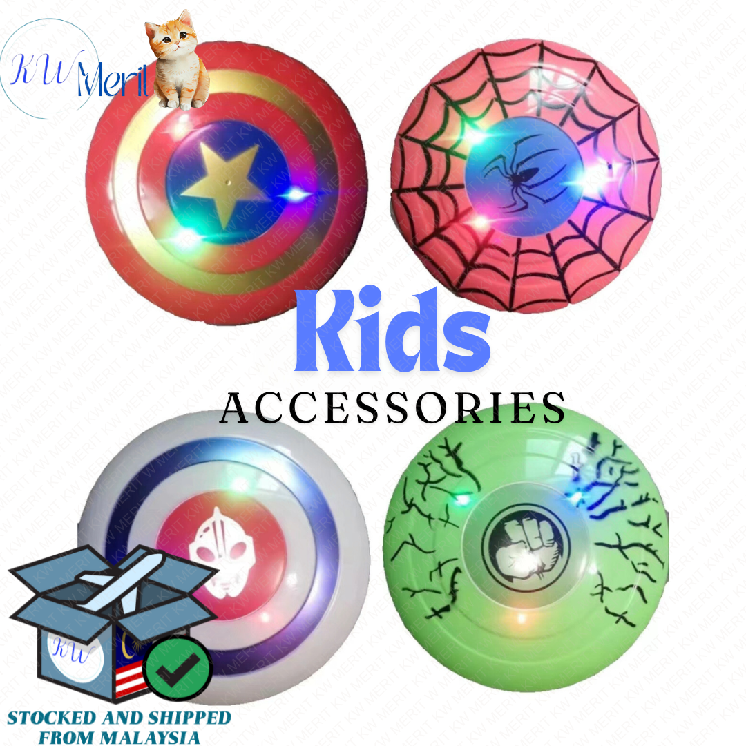 LED Light with Sound Spider Hullk Ultra Captain Shields Kids Dress Up Halloween Cosplay Props Party Event