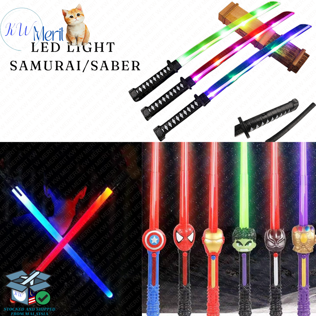 LED Light samuraii light sworrd kids cosplay costume props event halloween party light saber starwar