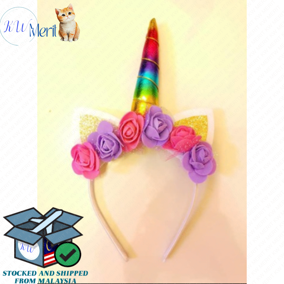 Unicorn Hairband (6 Flower) (Kids)