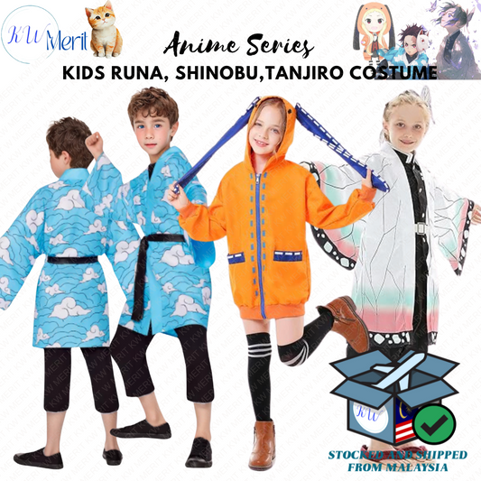 Costume Anime Kids Demon Slayer Runa Shinobu Sakonji Cosplay Event Party Halloween