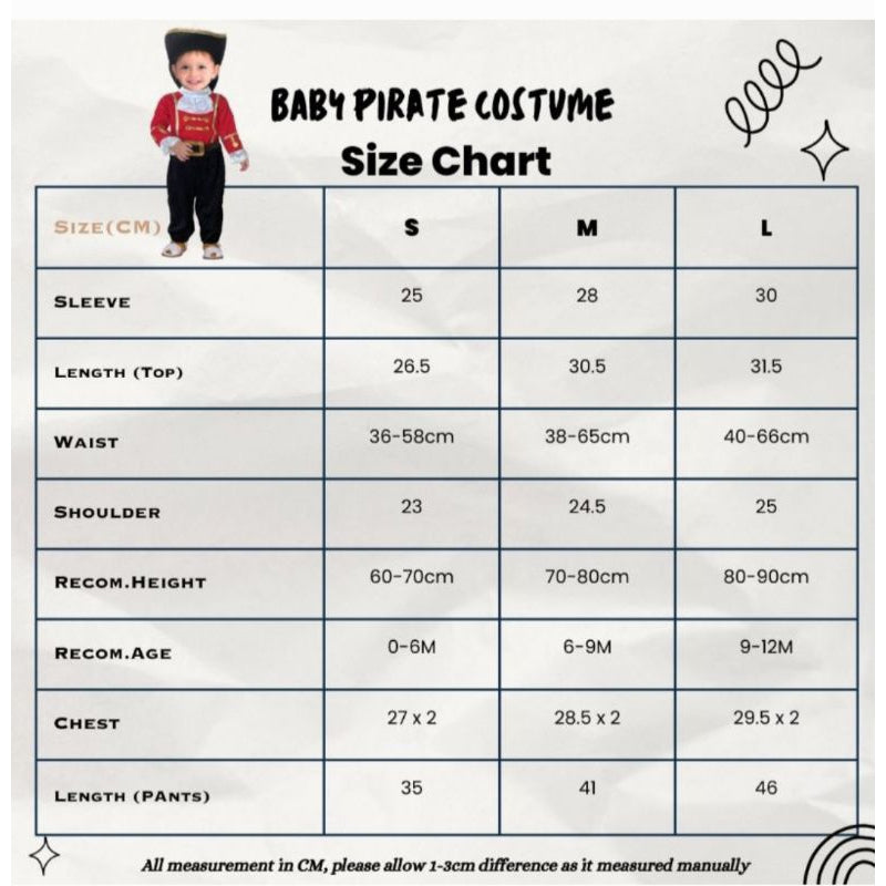 Costume Halloween Pirate Cosplay Unisex Event Party Kids & Adults