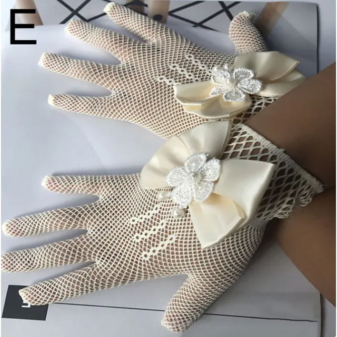 Ready Stock Princess Kids Girl Glove Event Party Various Design Mesh