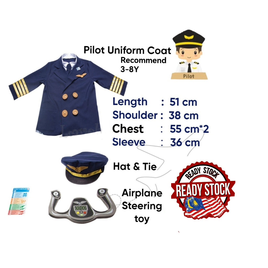 [SK Shoppe] Costume Occupation Kids Unisex [Free Size] (Doctor,Worker,Nurse,Air Stewardess,Police,Firefighter,Navy,Pilot