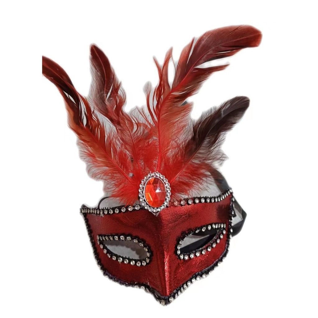 Halloween Costume Fancy Roman Gladiator Masked Ball Masquerade Eye Mask Feather Mask