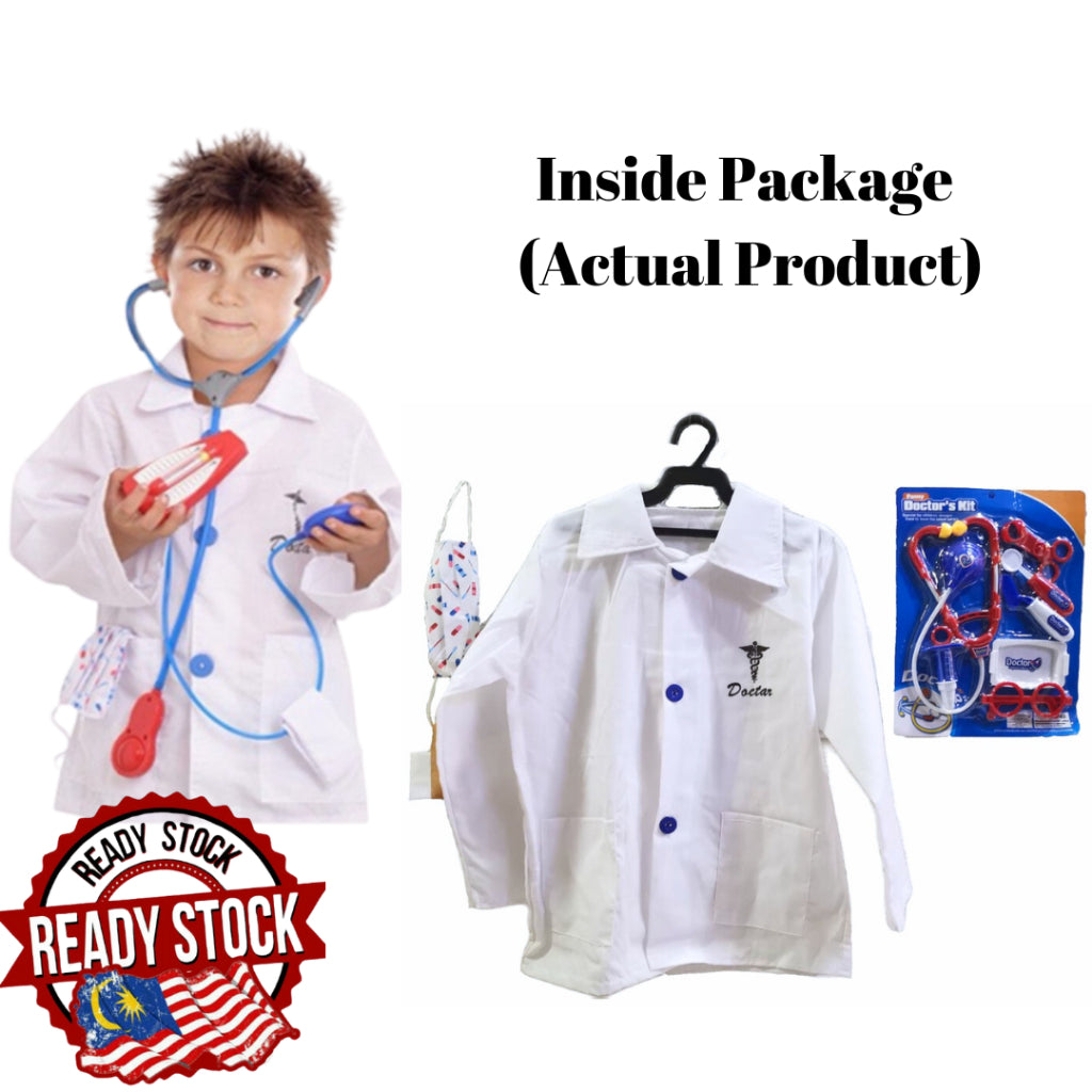 Costume Doctor Nurse Bulan Sabit Kids Cosplay Occupation Surgeon Event Party Kerjaya Halloween