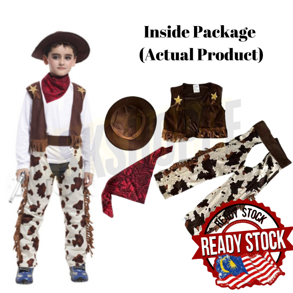 Western Cowboy Toystory Costume Cosplay Cartoon Toddler Cowboy Costume Halloween Birthday西方牛仔 Malaysia Ready Stock