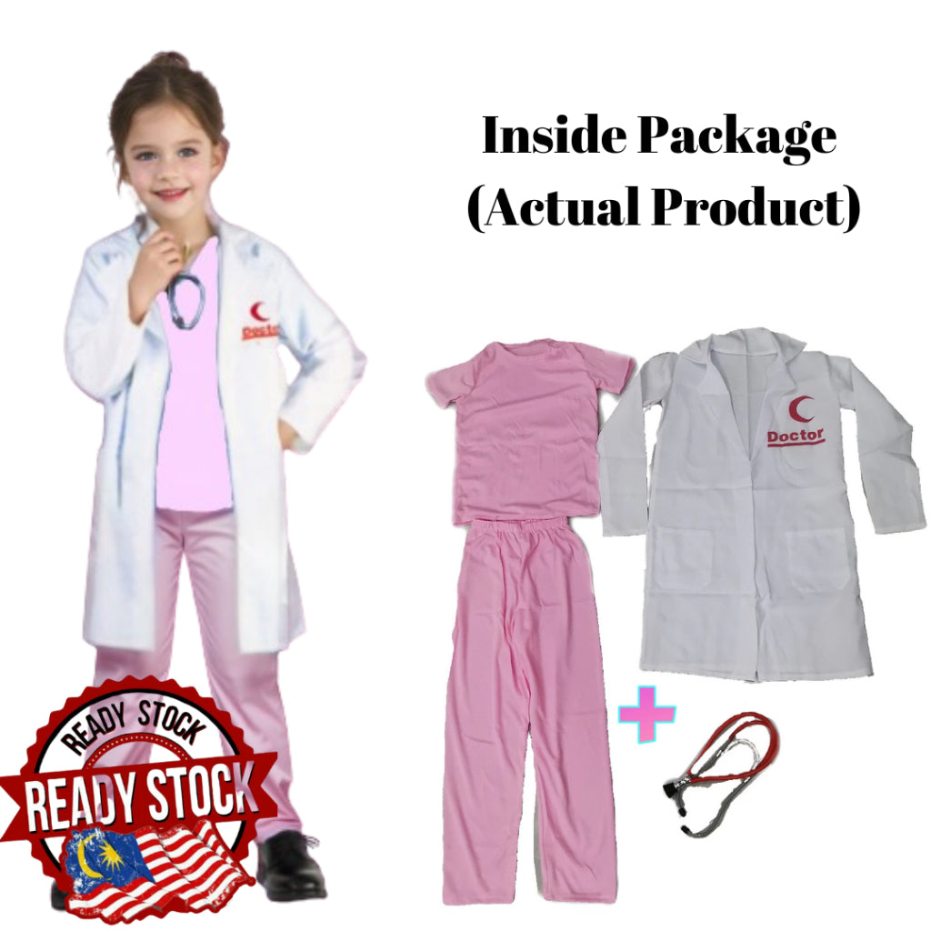 Costume Doctor Nurse Bulan Sabit Kids Cosplay Occupation Surgeon Event Party Kerjaya Halloween