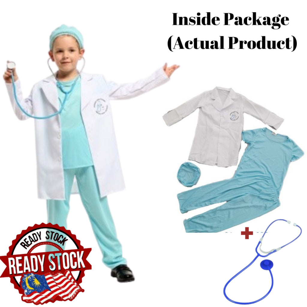 Costume Doctor Nurse Bulan Sabit Kids Cosplay Occupation Surgeon Event Party Kerjaya Halloween