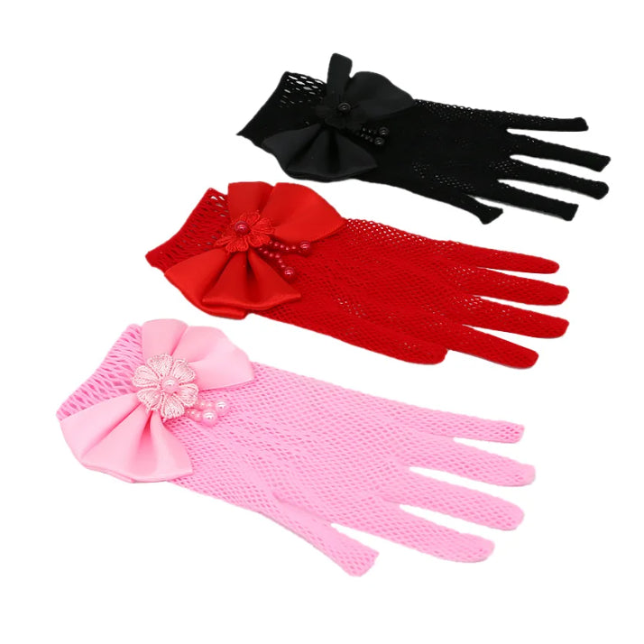 Ready Stock Princess Kids Girl Glove Event Party Various Design Mesh