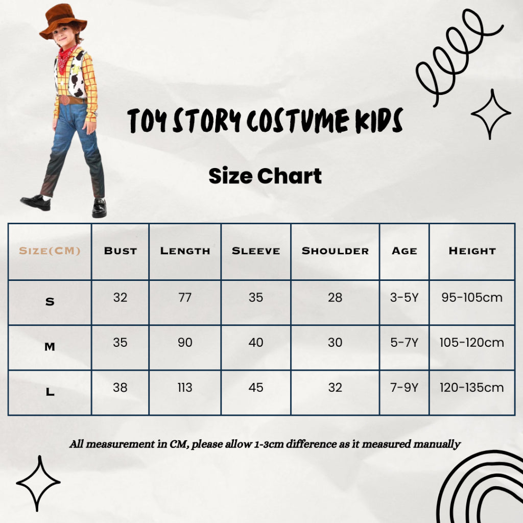 Western Cowboy Toystory Costume Cosplay Cartoon Toddler Cowboy Costume Halloween Birthday西方牛仔 Malaysia Ready Stock