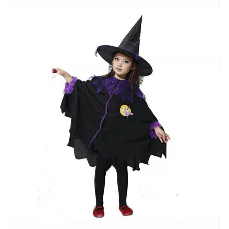 Costume Halloween Kids Cape - Colourful W/Hat