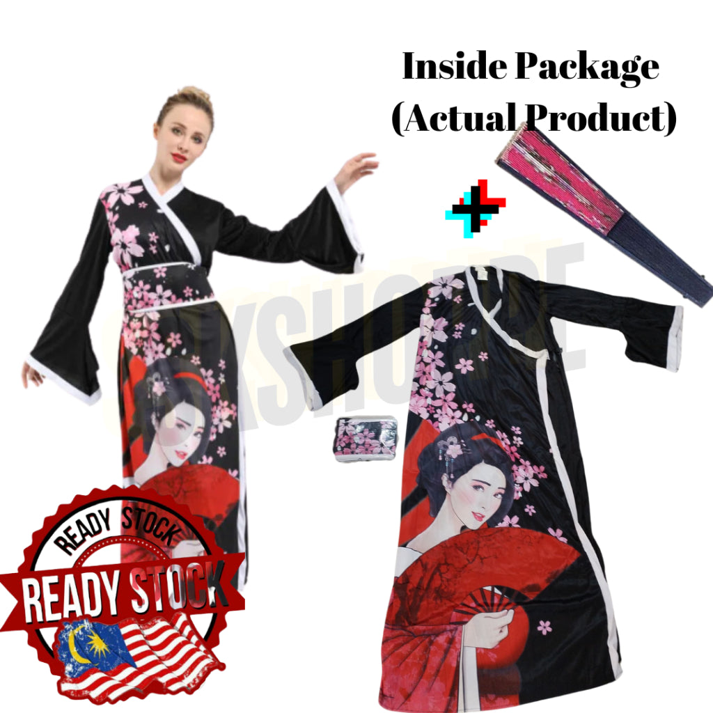 New Kids & Adults Kimono Print Bathrobe Girl Women Princess Dress Show Dress Cute Bow robe set