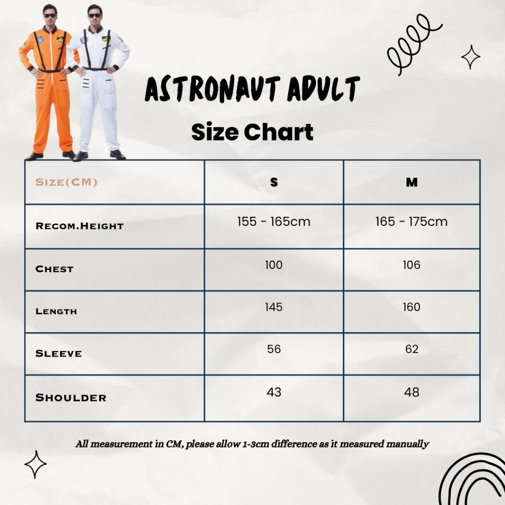 Kids & Adult Astronaut Costume Cosplay Event Party Halloween Occupation Career Kerjaya Angkasawan Appollo