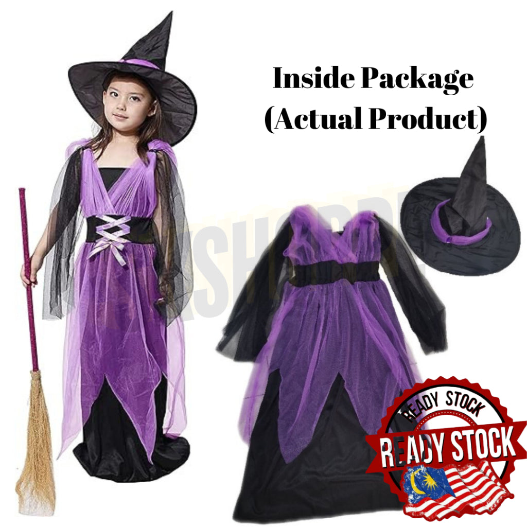 Little Witch and Halloween Girl Red Skeleton Costumes Kids Cosplay Event Party