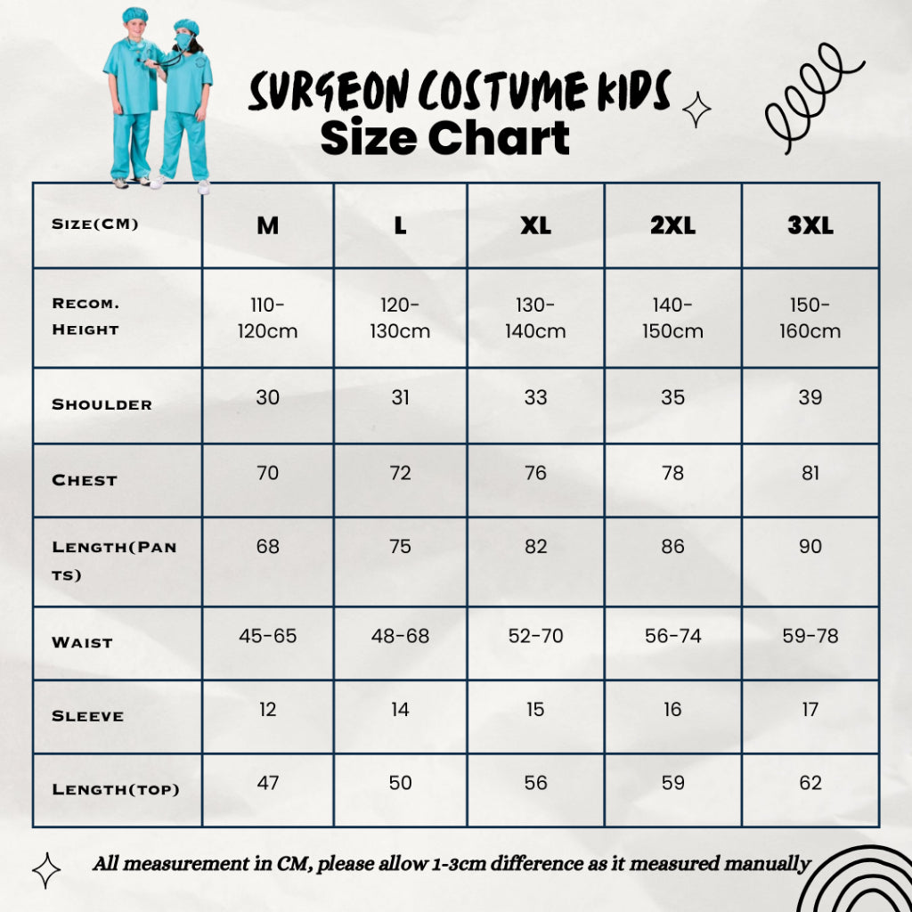 Costume Doctor Nurse Bulan Sabit Kids Cosplay Occupation Surgeon Event Party Kerjaya Halloween