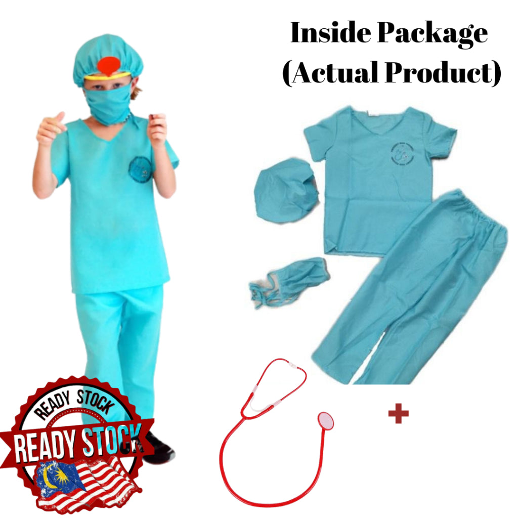 Costume Doctor Nurse Bulan Sabit Kids Cosplay Occupation Surgeon Event Party Kerjaya Halloween