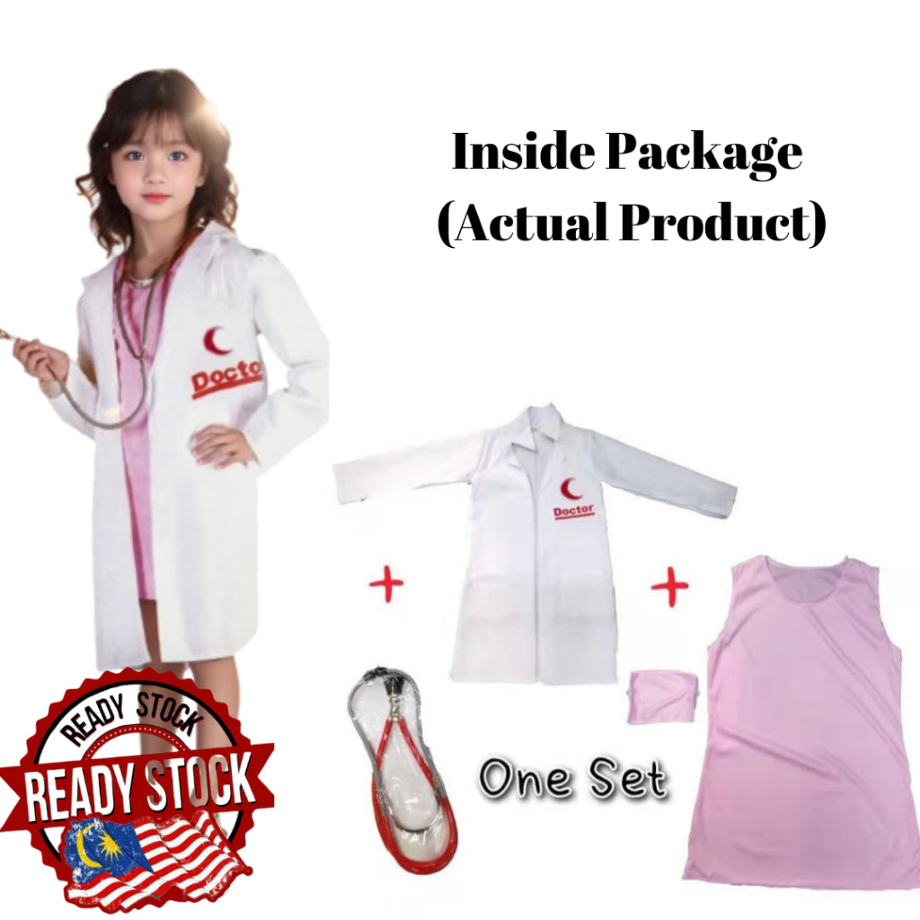 Costume Doctor Nurse Bulan Sabit Kids Cosplay Occupation Surgeon Event Party Kerjaya Halloween